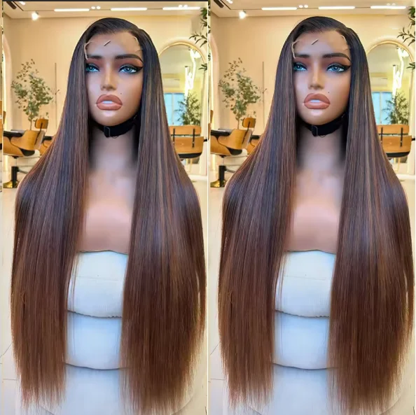 Glueless Soft 24inch Highlight Blonde Straight 5x5 Silk Base Jewish Human Hair With BabyHair HD Lace European Hair Preplucked