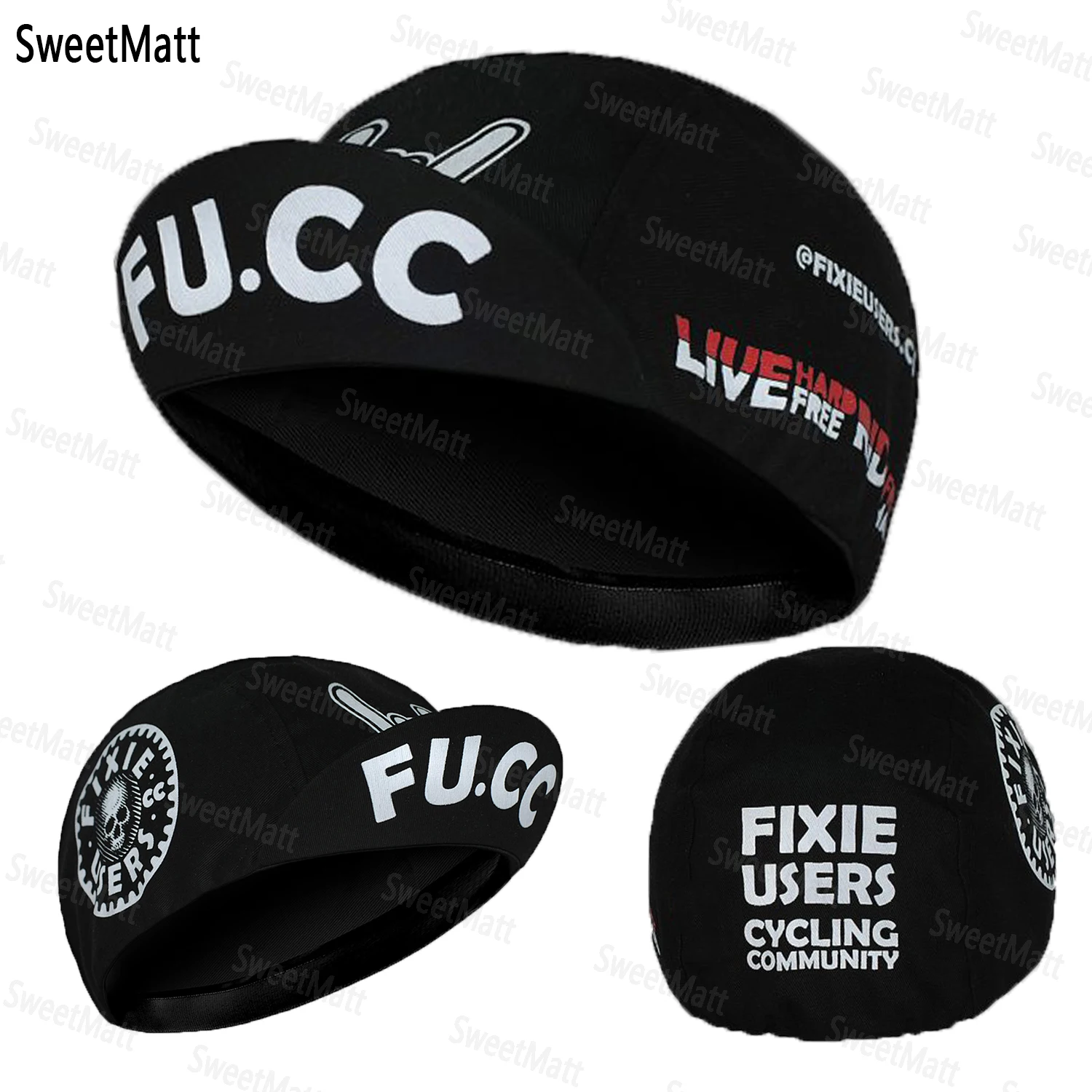 SweetMatt Classic Retro Black Series Polyester Fahrrad-Herrenkappen, Sommer, atmungsaktiv, schnell trocknend, Fahrradhut, Radfahren, Sport, Sturmhaube – Detail 13