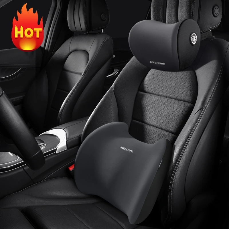 

Car Pillow Memory Foam Neck Pillow Cervical Lumbar Support Car Headrest Back Pad Back Pillow Office Car Interior Accessories