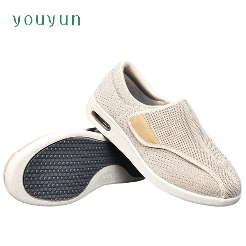 Autumn Nylon buckle Large Opening Easy to Wear and Take Off Middle aged, Elderly Casual Shoes Anti slip unisex Walking Shoes