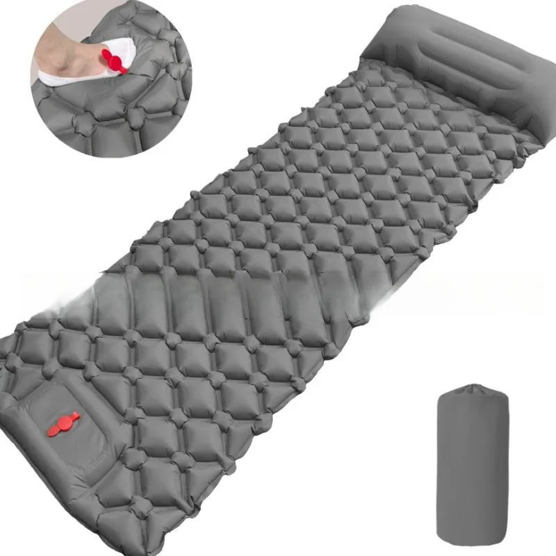 Matelas à air de camping portable ultra-léger, pompe de gonflage intégrée, randonnée naturelle, automatique