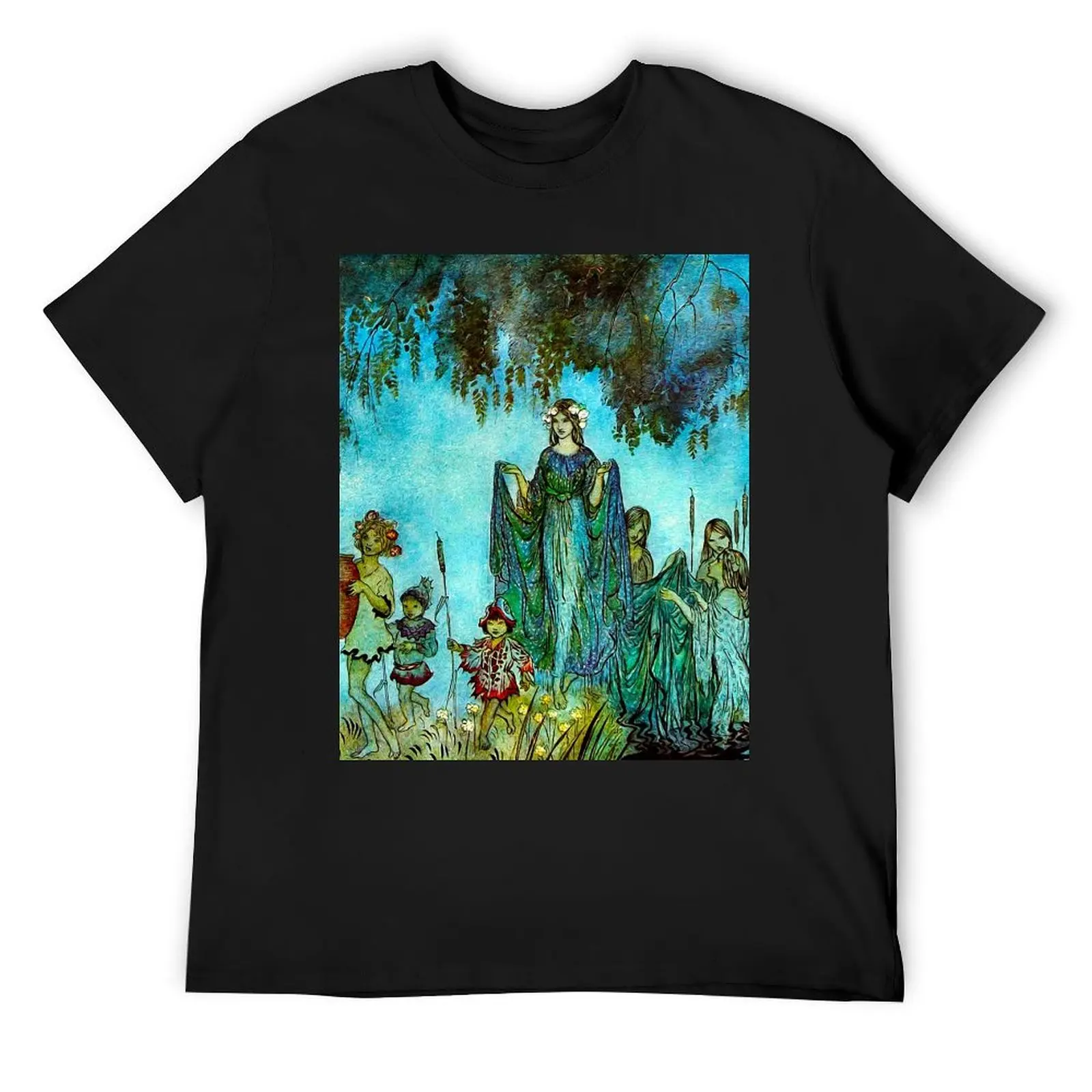 

Arthur Rackham- Fairy Procession T-Shirt custom t shirt cheap stuff blanks mens cotton t shirts