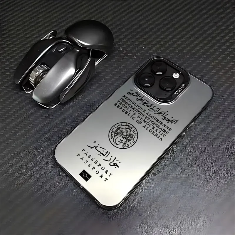 Algeria Passport Phone Case For iPhone 16 14 17 Air Pro Max 15Plus 11 13 12 16e XS XR Candy Matte Letter Shockproof Cover Coque