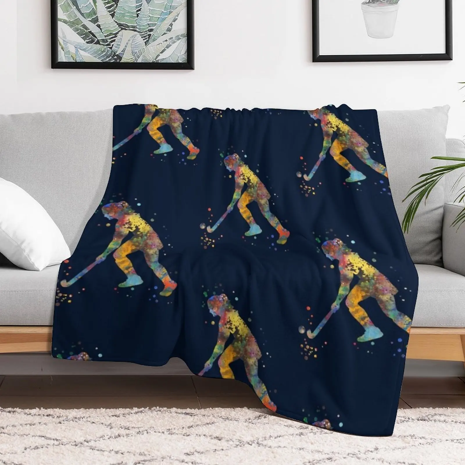 Field hockey girl Throw Blanket Thermals For Travel Personalized Gift Heavy Cute Plaid Blankets