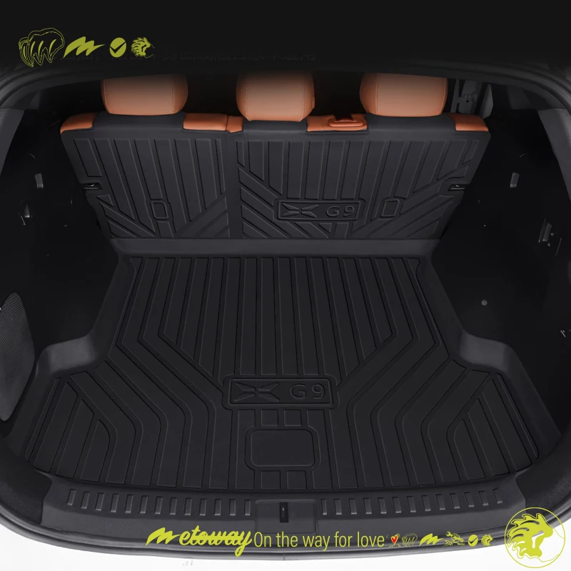 For xpeng G9 2023 2022-2024 Custom Fit Car Trunk Mat All Season Black Cargo Mat 3D Shaped Laser Measured Trunk Liners