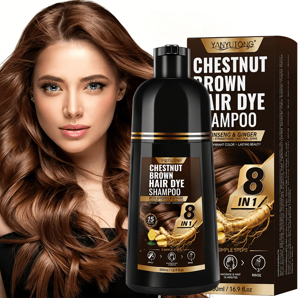 Large Capacity Hair Dye & Shampoo 500ml | Achieve Fashionable Hair Colors, Nourish Your Hair | Available in 5 Shades.