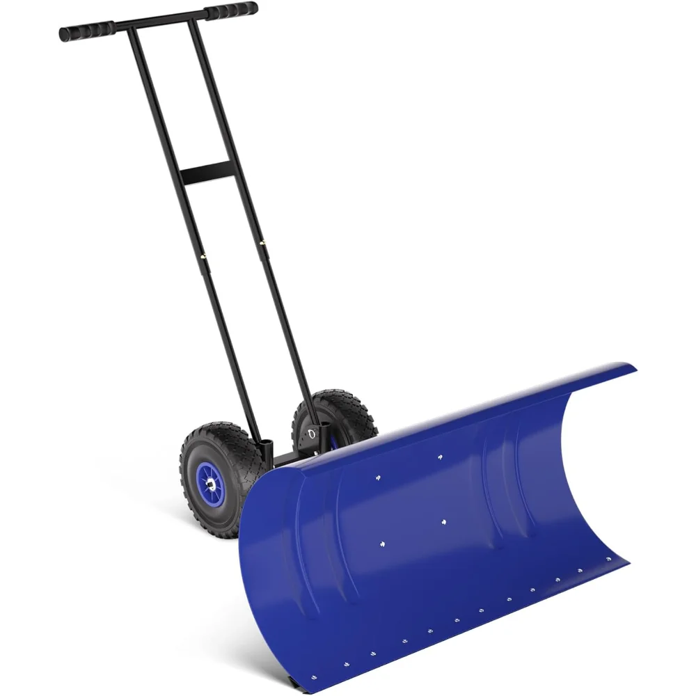 

36" Heavy Duty Snow Shovel with Wheels, Adjustable Blade for Driveways and Doorways
