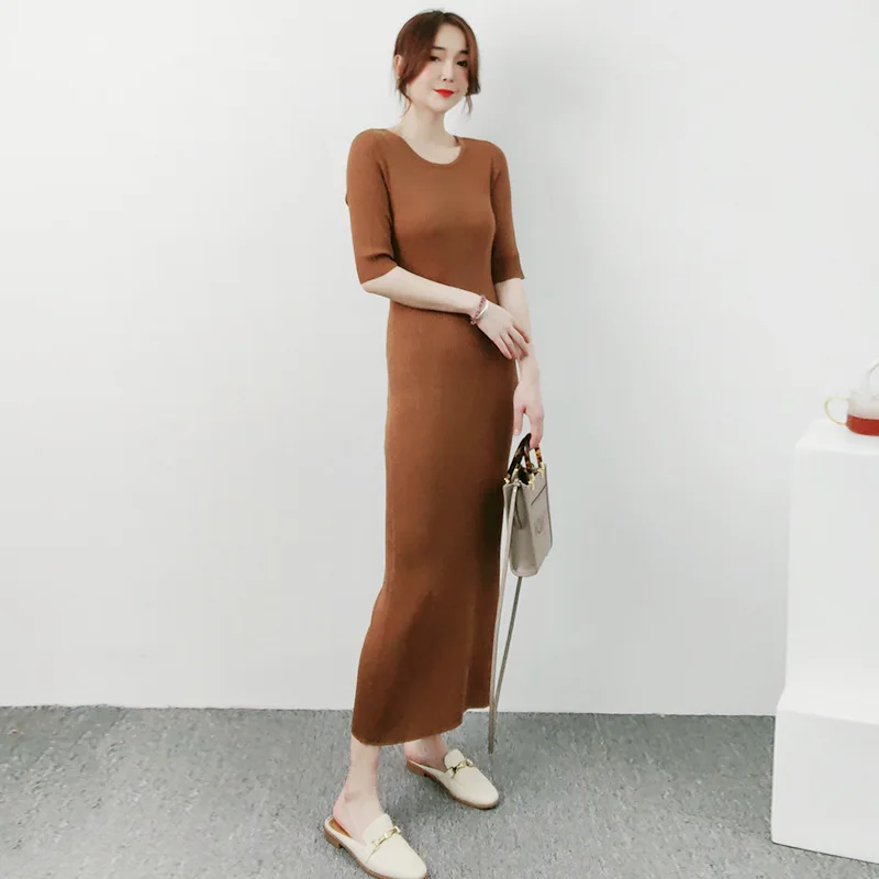 women t shirt dress wool short sleeve brown woman long dresses spring clothing sexy outfits maxi party elegant black fashion new