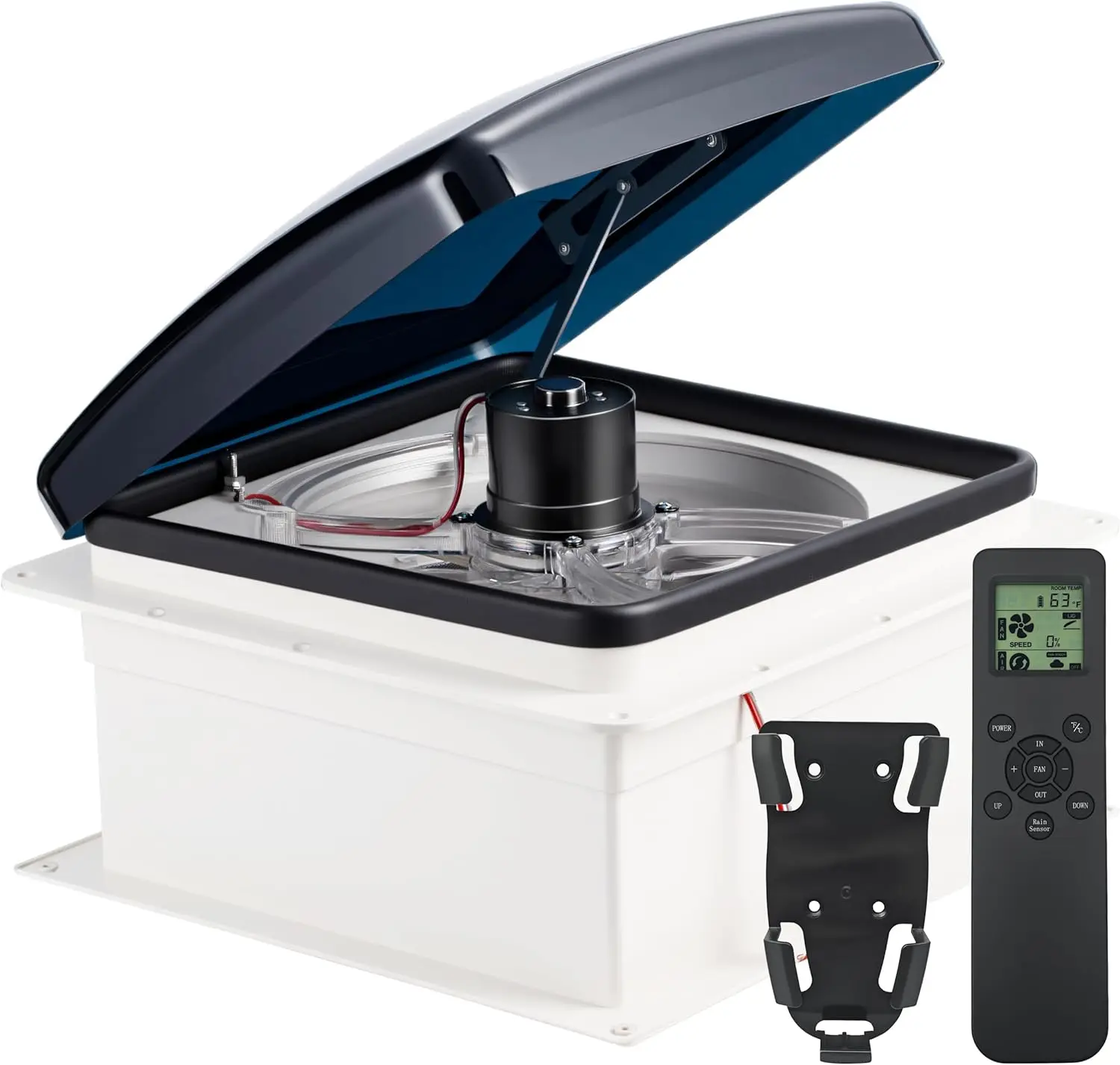 

10-Speed RV Roof Vent Fan with Remote Control & Rain Sensor, 12V Exhaust Fan for Camper Trailer