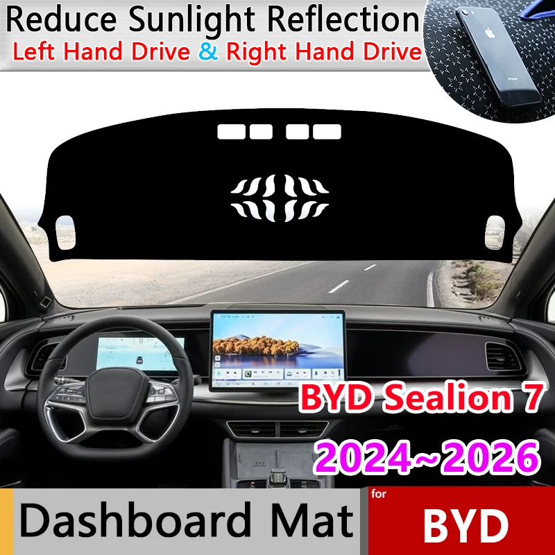 

Car Dashboard Cover Pad for BYD Sealion 7 2025 2024 2026 Liner Anti-Slip Mat Sunshade Dashmat Carpet Rug Cushion Car Accessories