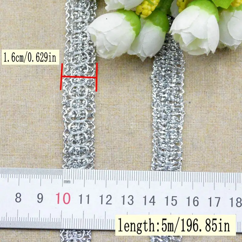 5Meters/16.4Ft Each Pack New Lace Belt Clothing Accessories DIY Retro Handicraft Dress Curtain Clothes 8-Character Lace