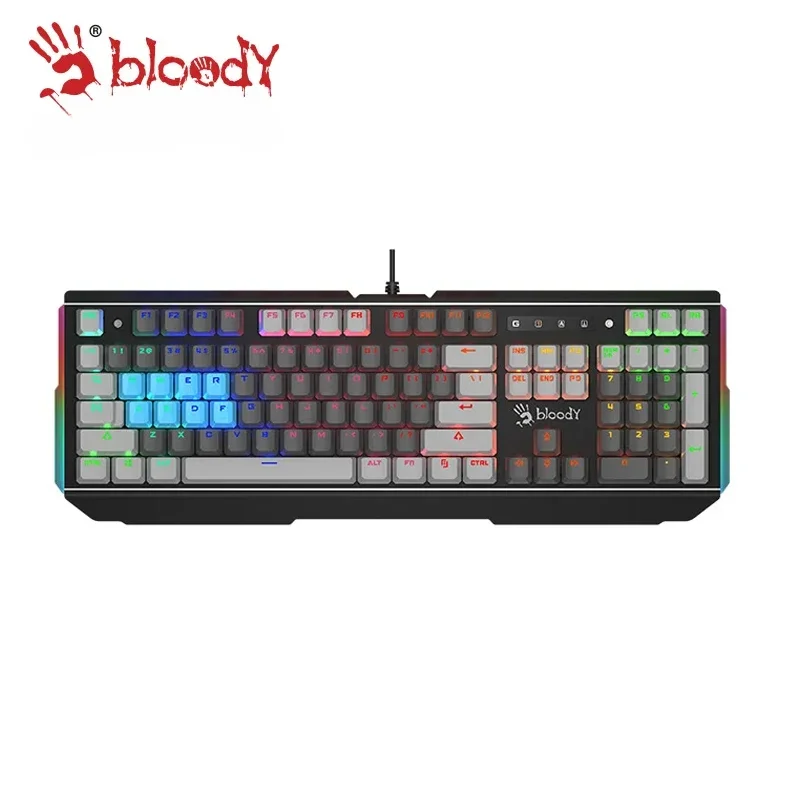 A4tech Bloody B220N Mechanical Keyboard Wired RGB Hot Swappable Waterproof Dustproof Pc E-sports Gamer Laptop Accessories