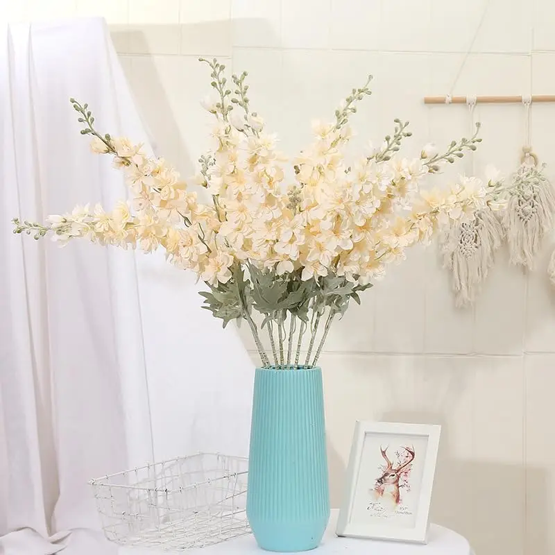 

85Cm Single Stem Artificial Delphinium Flowers Home Wedding Table Room Festival Decora Outdoor Garden Props Background Diy Gift