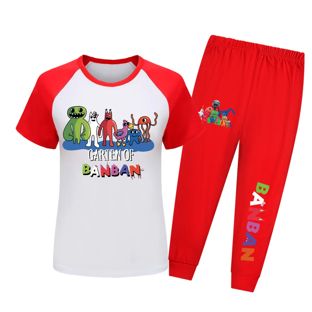 Garden of Banban Costume Kids Summer Outfits Boys Cartoon Tops Pants 2pcs Suit Baby Girl Clothes Children's Short Sleeve Pajamas