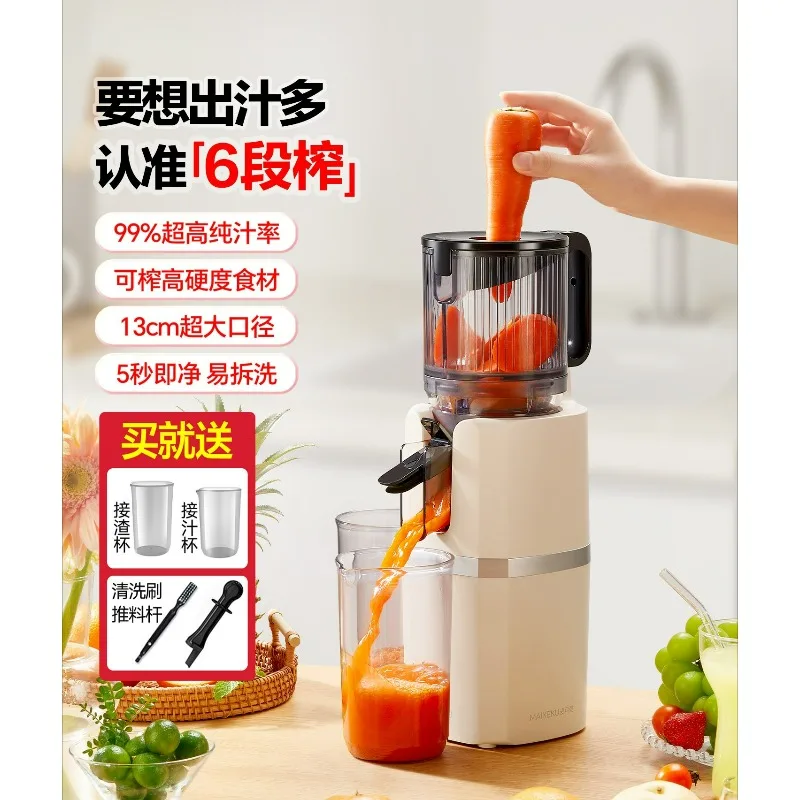 2X Squeeze Slow Juicer,Wide Mouth Cold Press Juicer with Pulp Separation,200W Automatic Fruit & Vegetable Extractor,SSN