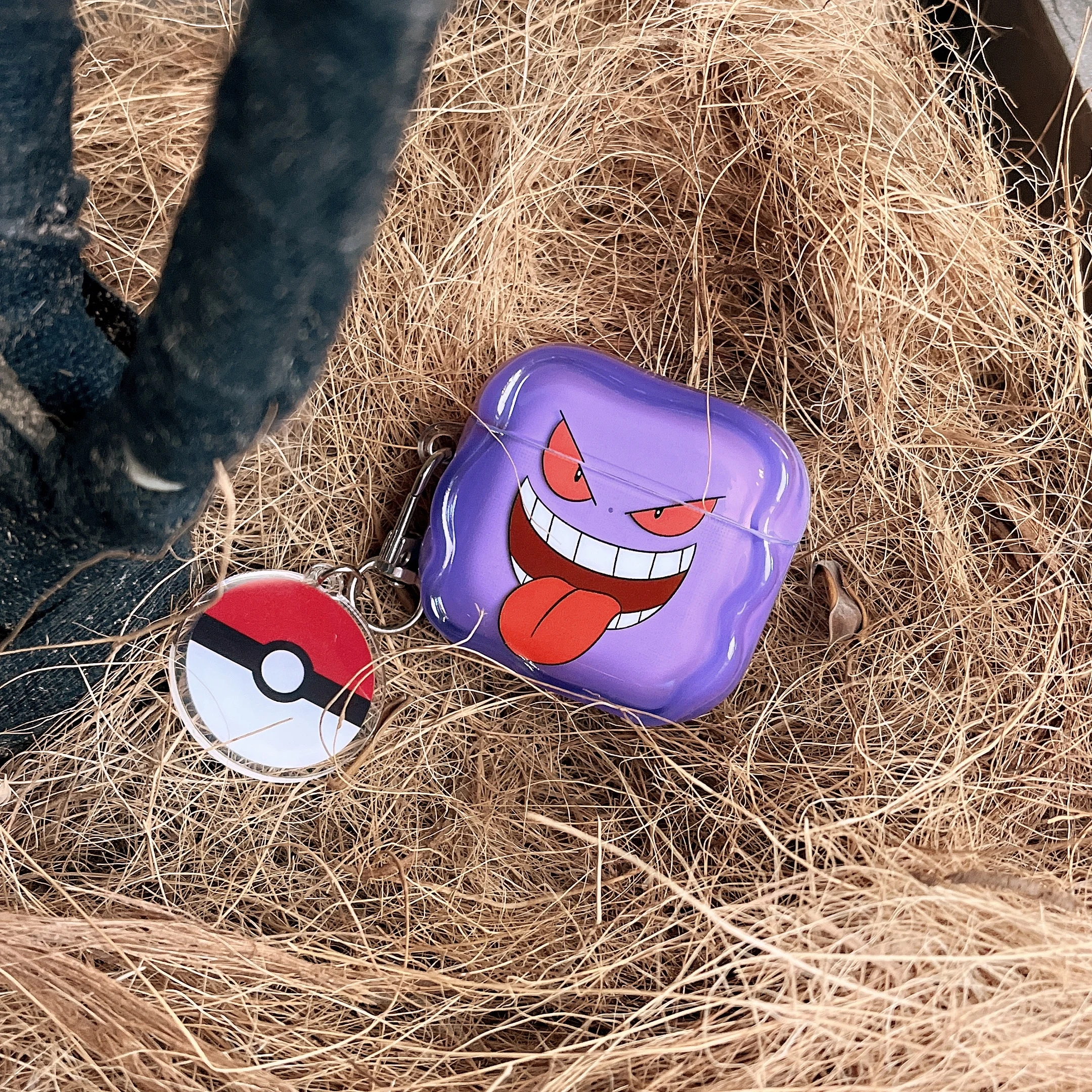 

Popular Pokémon Popular Characters Gengar Bluetooth Earphone Cover for AirPods 4/Pro 2/3/2/1 With Poké Ball Pendant Protect Case