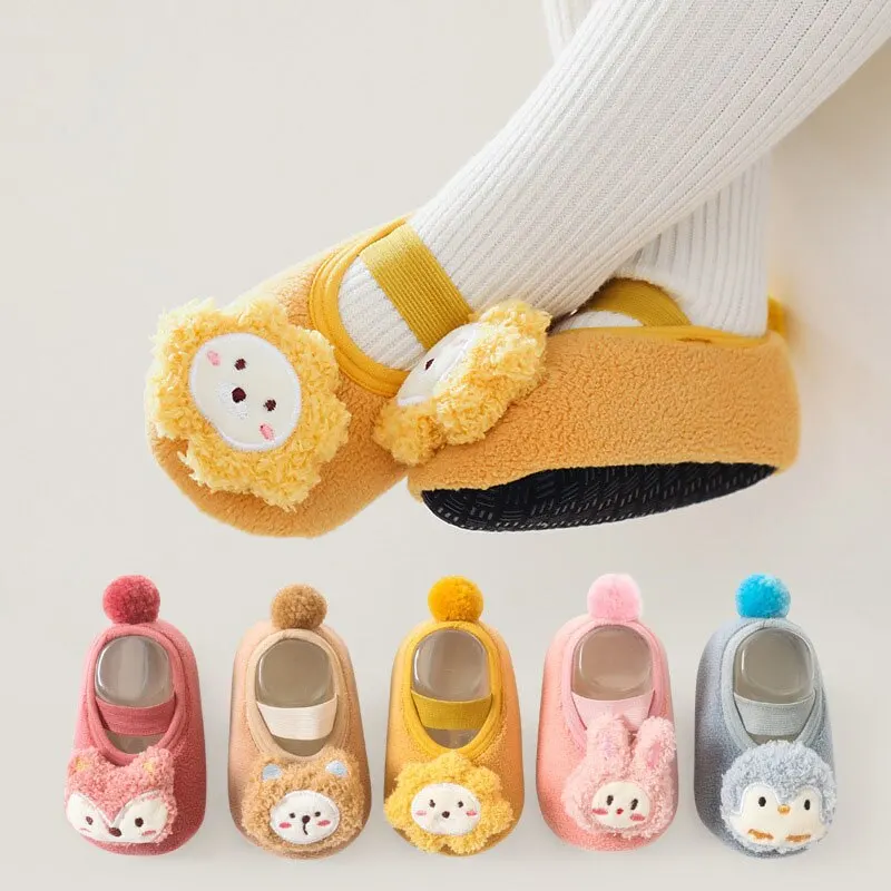 Cartoon Animal Baby Socks Soft Cotton Toddler Floor Socks Autumn Winter Warm Indoor Kids Socks First Walker