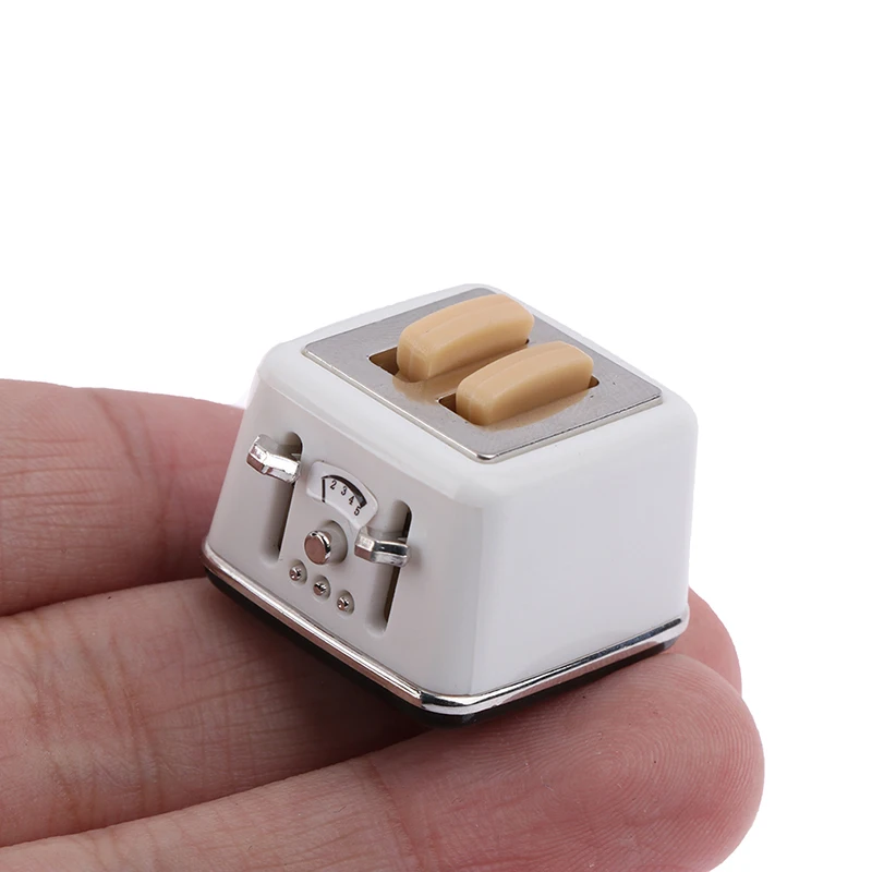 

1 Set 1/12 Scale dollhouse bread machine with toast miniature cute decorations toaster Modey toy for Children dollhouse Decor