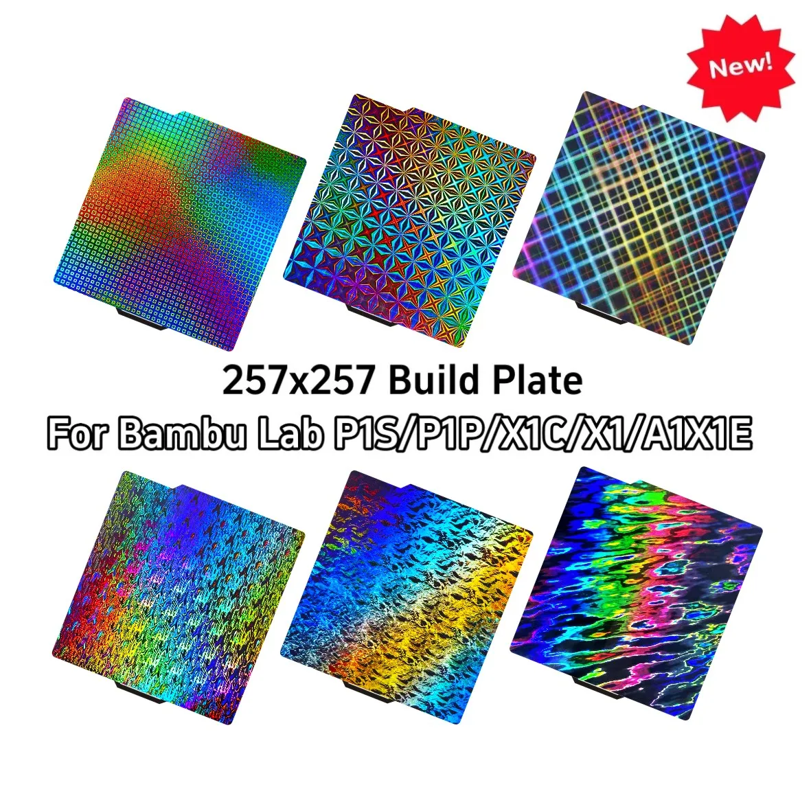 

Для Bambulab Build Plate 257x257 Пружинный стальной лист Pei Peo H8H Pey Sheet A1 X1C P1S сборная пластина 3d-принтер Bamboo Lab