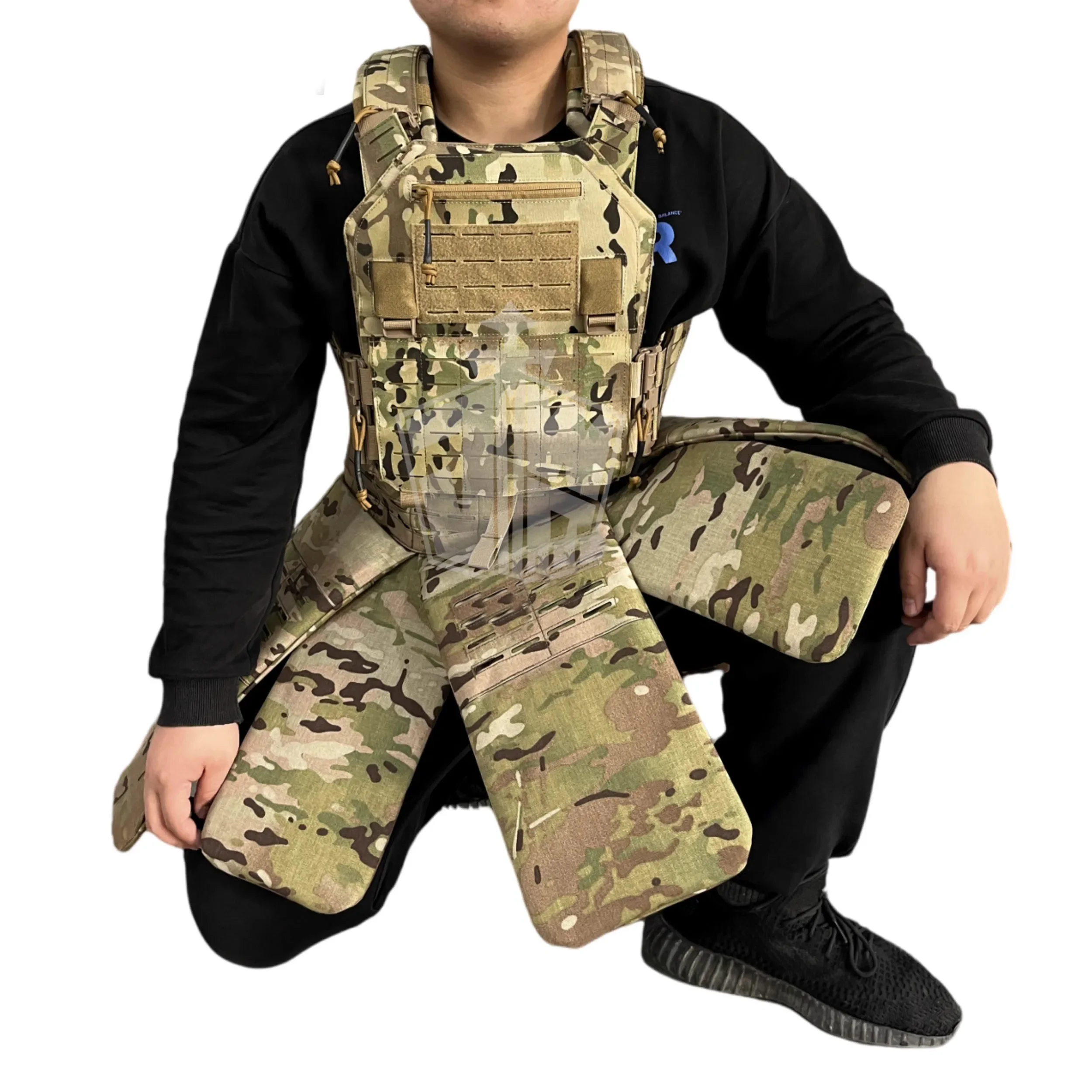 NIJ IIIA.44mag التكتيكية الباليستية تنورة الفخذ والساق درع لوحة مولي متوافق قابل للتعديل الناقل للصيد القتال وفي الهواء الطلق