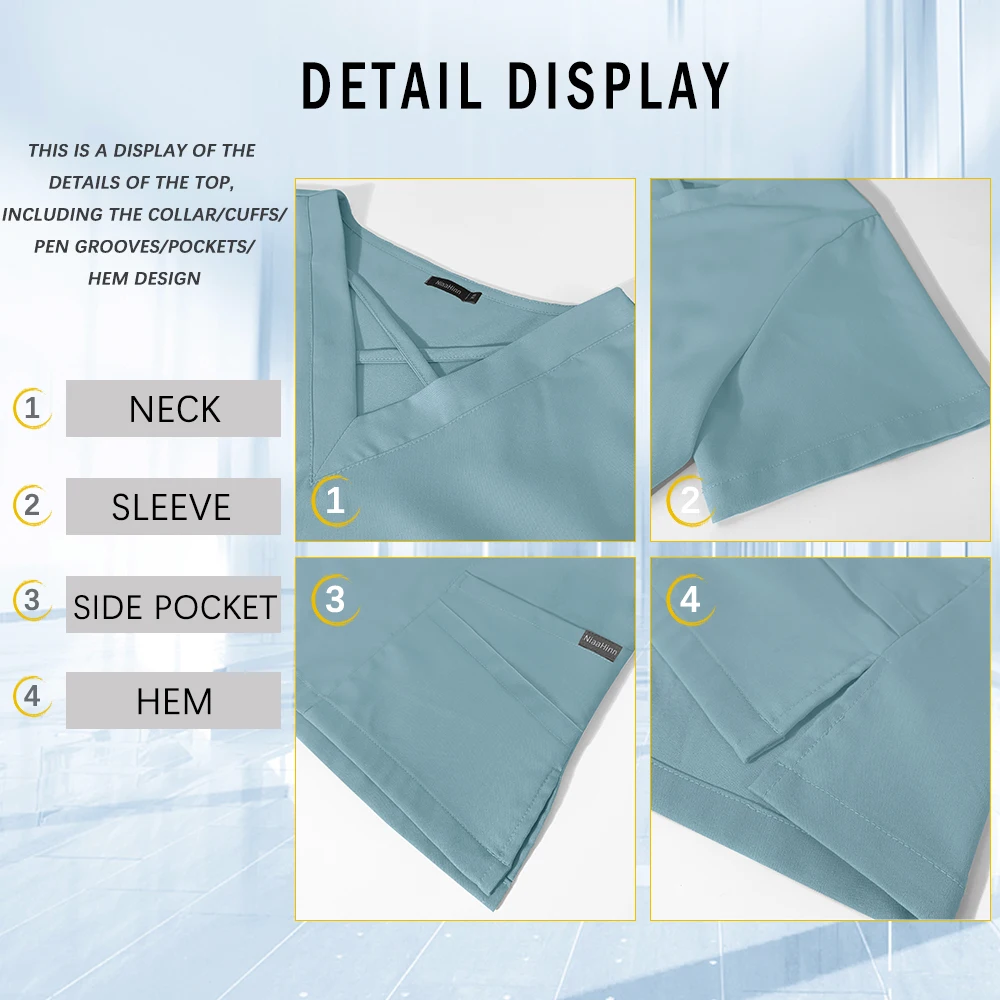 Scrub Clothing Women Beauty SPA Workwear Dentistry Pet Clinic Store Work Clothes High-quality Clinical Surgical Set Medical Suit