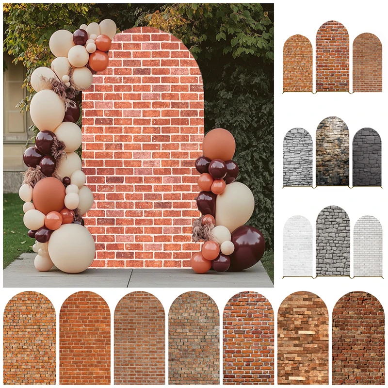 

Brick Wall Theme Wedding Arch Backdrops Cover Birthday Party Decor Kids Baby Shower Bridal Portrait Vintage Shoot Backgrounds