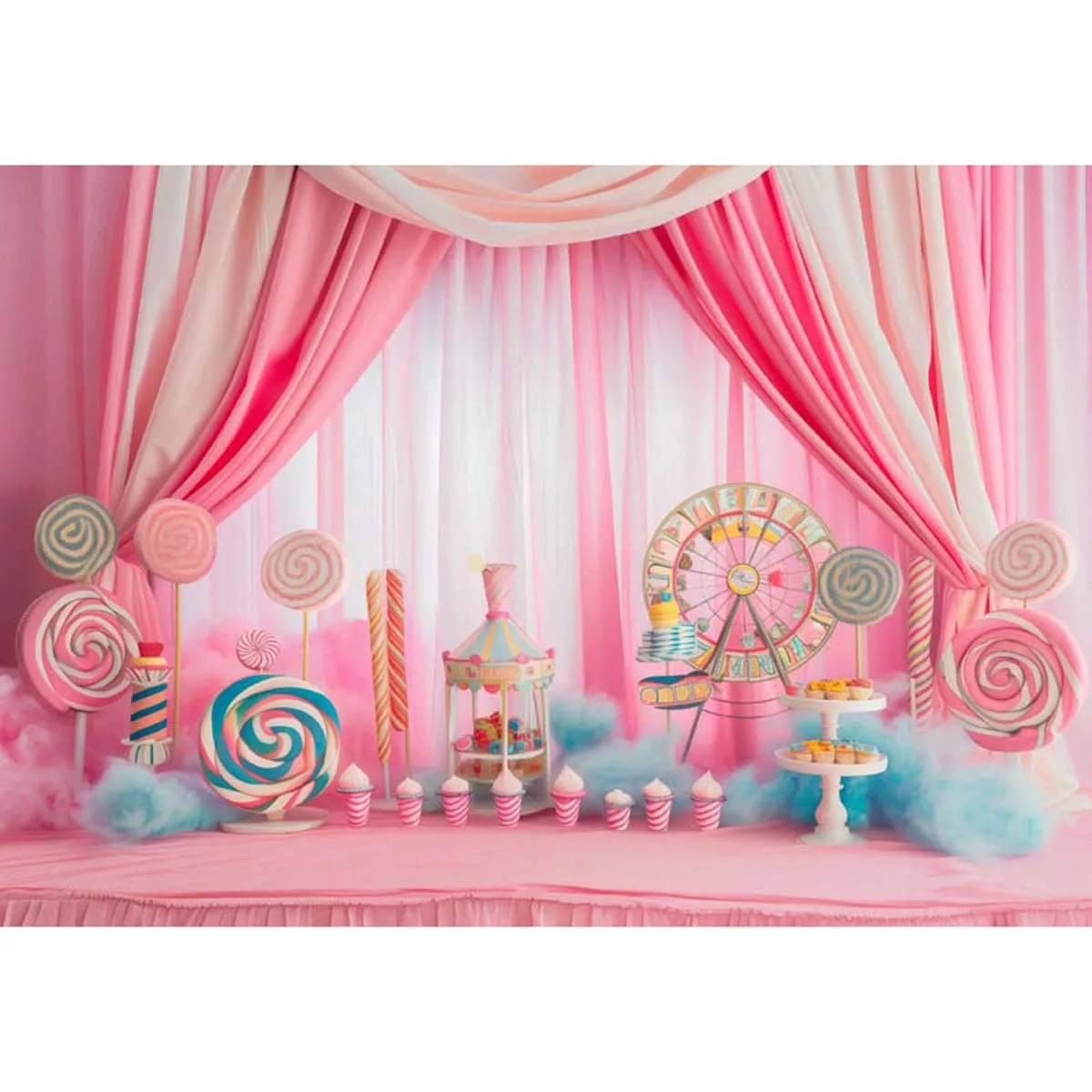 

Allenjoy Pink Lollipop Dessert Backdrop