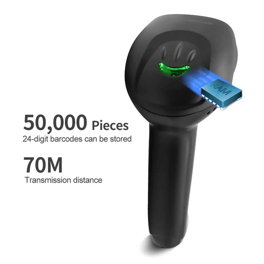 GTCODESTAR Handheld CCD Barcode Scan Gun 2.4G Barcode Reader 1D Wireless Barcode Scanner Plug and Play for Inventory Scanning