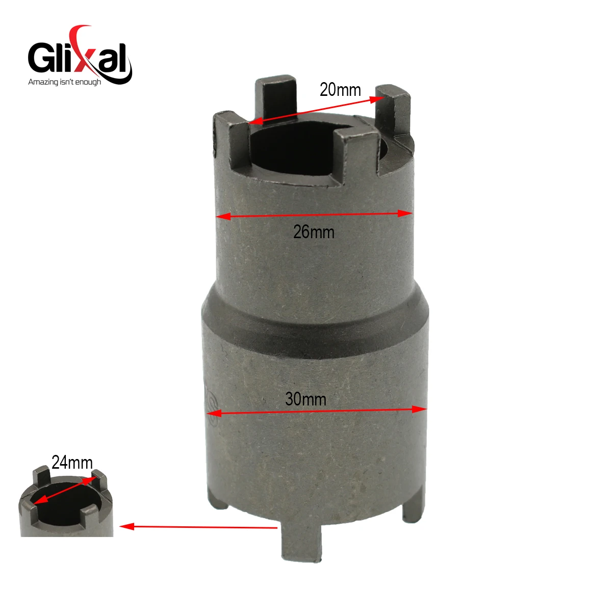 Glixal 20 & 24mm Clutch Lock Nut Removal Tool, Oil Spinner Nut Spanner, Motorcycle Engine Mount Nut Wrench Repair Tool