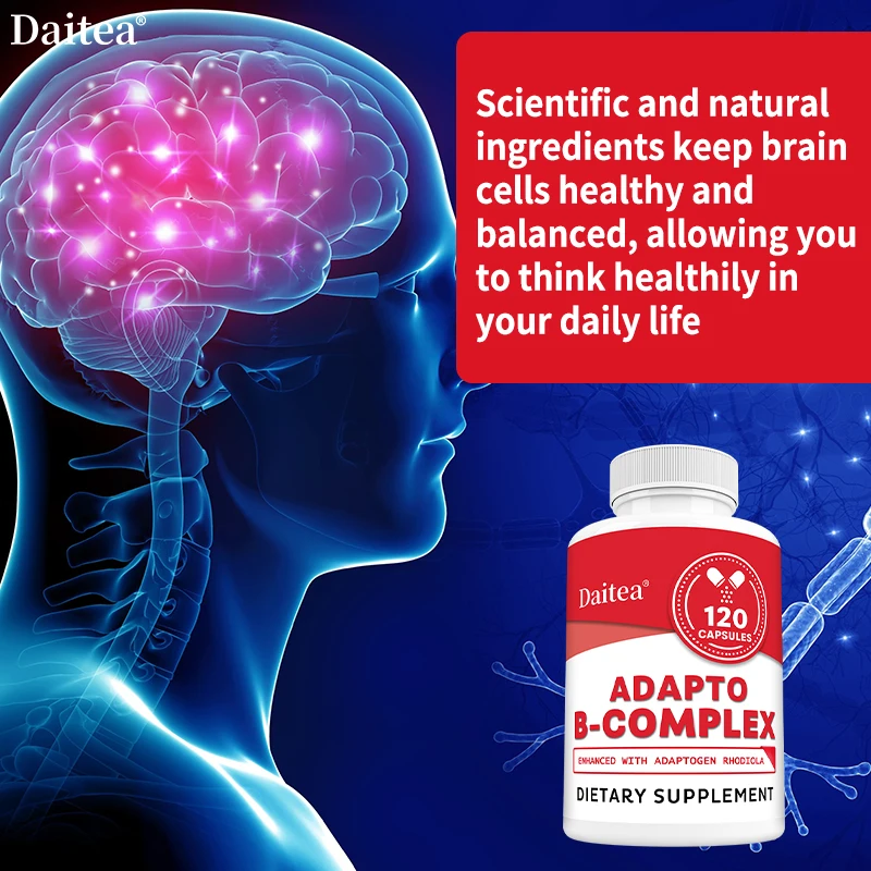 Vitamin B-Complex Capsules (B1/B2/B3/B6/B12+Biotin/Folate) – Sustained Energy, Stress Relief & Immune Support, Relieve Stress