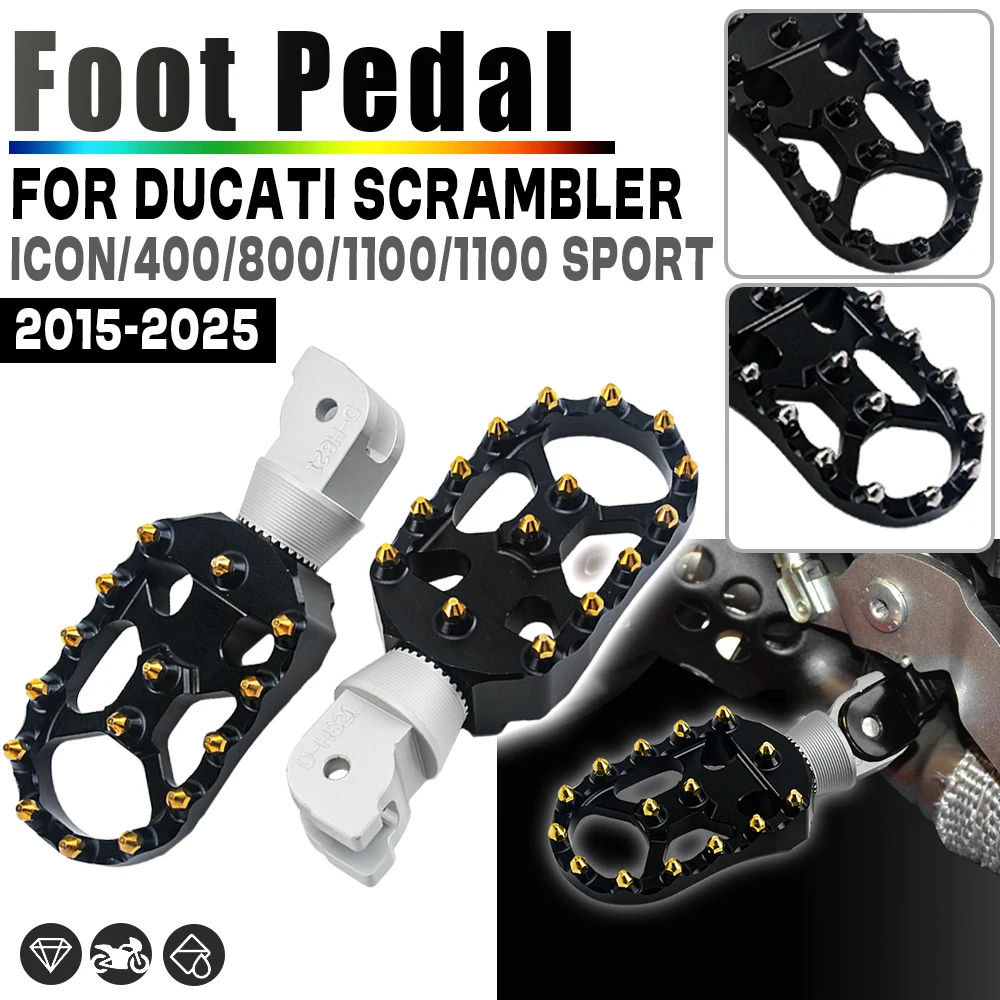

Front Foot Pegs For DUCATI SCRAMBLER Full Throttle ICON 1100 Sport Pro 2014-2025 Aluminum Driver Footpeg Foot Rests Accessories