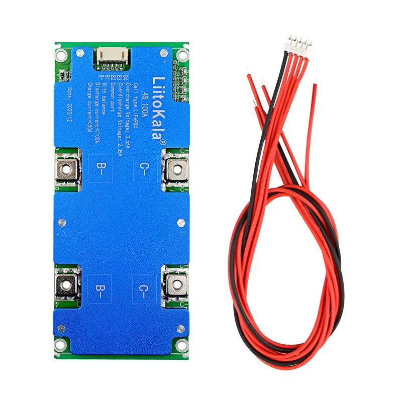 LiitoKala-Lithium Iron Phosphate Battery Protection Circuit Board, BMS, LiFePO4, carregamento equilibrado, 4S, 12V, 100A