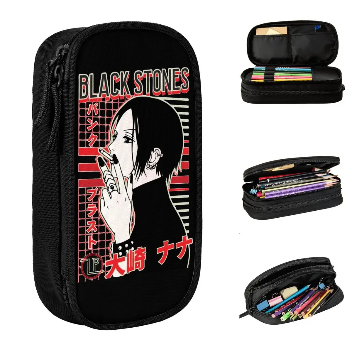 Lovely Nana Osaki Anime Black Stones Punk Manga Pencil Case Pencilcases Pen for Student Big Capacity Bags Office Gift Stationery