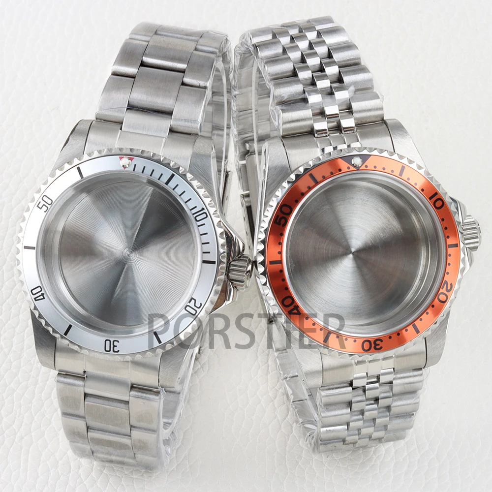NH35 39.5mm Watch Case Sapphire Glass Solid 316L Stainless Steel for Vintage NH35 NH36 Movement 28.5mm Dial Jubilee/Oyster Strap