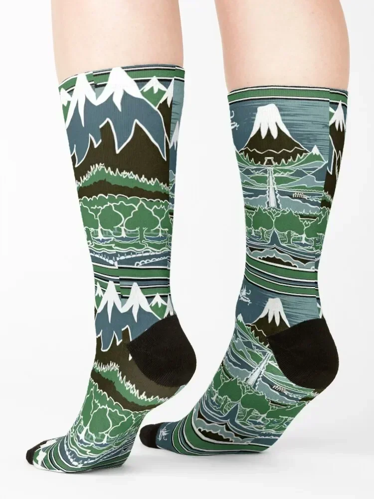 Forest mountain path in the style of J.R.R.Tolkien Socks loose FASHION winter thermal Hiking boots Men's Socks Luxury Women's