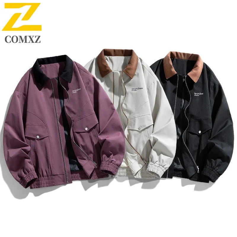 comxz-通気性トレンチコート-ターンダウンカラー-アウトドア-防風-スポーティー-ルーズ-アドベンチャー-トラベル-フィッシングジャケット-メンズ-スタイリッシュコート