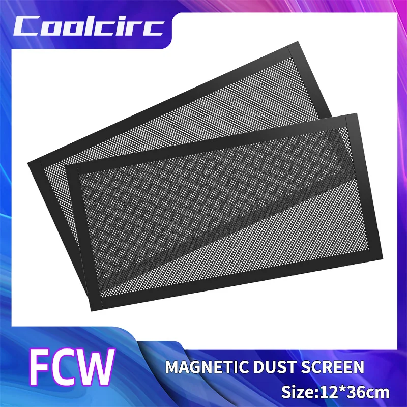 Coolcirc 12x36cm Dust Filter For Computer Cooler Fan Magnetic Frame PC Fan Dust Mesh PC Cooler Filter Dustproof PVC Cover