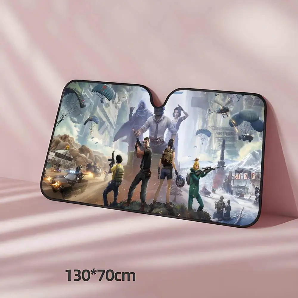 P-PUBG Battlegrounds Game سيارة ظلة الزجاج الأمامي نافذة السيارة غطاء الزجاج الأمامي الشمس الظل السيارات قناع اكسسوارات السيارات