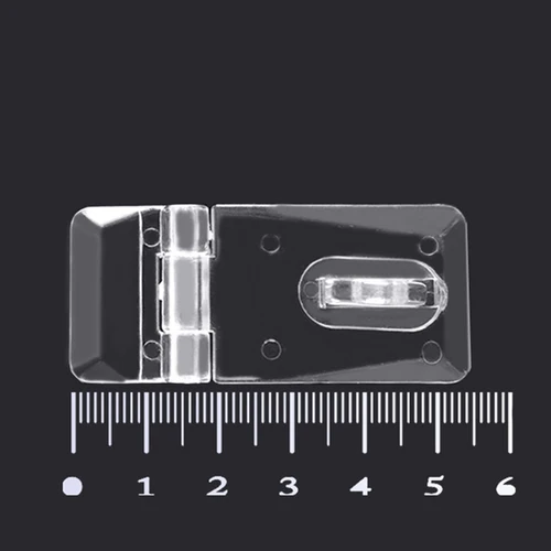 Imagen 2 del producto 20 piezas bisagras de bloqueo transparentes, hebillas con cerrojo, accesorio para gabinete de seguridad, puertas para mascotas, joyero, pestillo, caja de almacenamiento transparente, PC de plástico