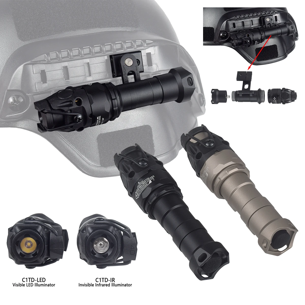 

Tactical Adjustable IR Scout Light KIJI Aluminum Hunting K10 IR Light LED Flashlight CNC IR Illumination Weapons Light 20mm