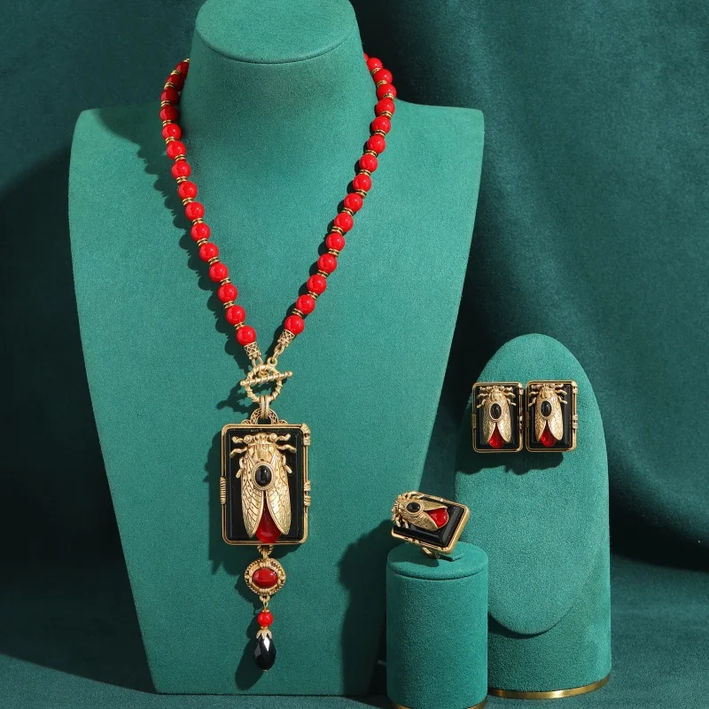 vintage-black-red-agate-cicada-bead-animal-pendant-jewelry-sets-necklace-earring-rings-luxury-brand-designer-2026-gift-for-women