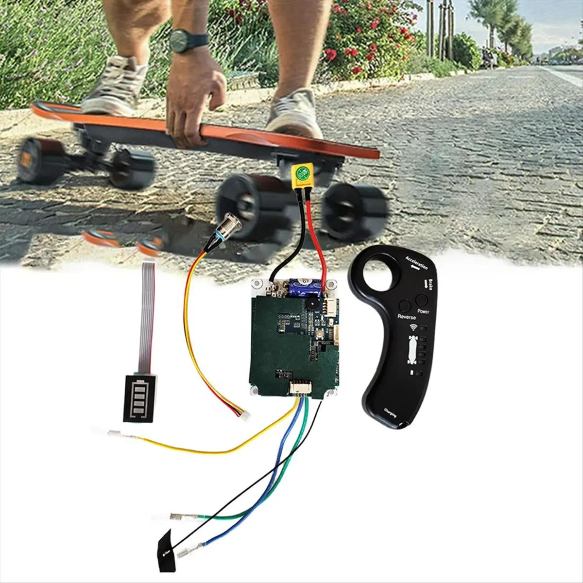 Just- Electric Skateboard Longboard Kit 10S 36V Single Drive ESC Substitute Control Mainboard with Remote for DIY Skateboard