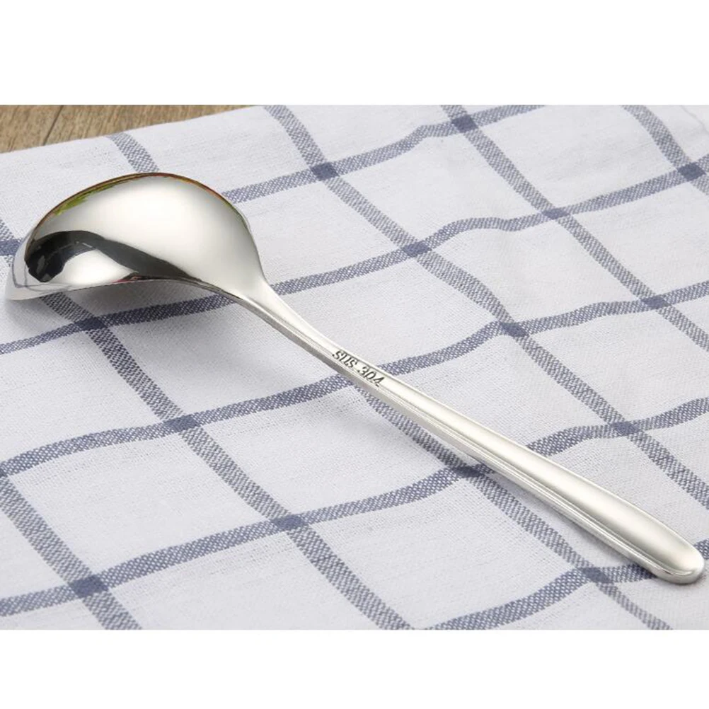 

1Pcs 304 Stainless Steel Soup Spoon Deep Round Cooking Utensil Multi Purpose Kitchen Scoop Soup Spoon Long Handle Scoop