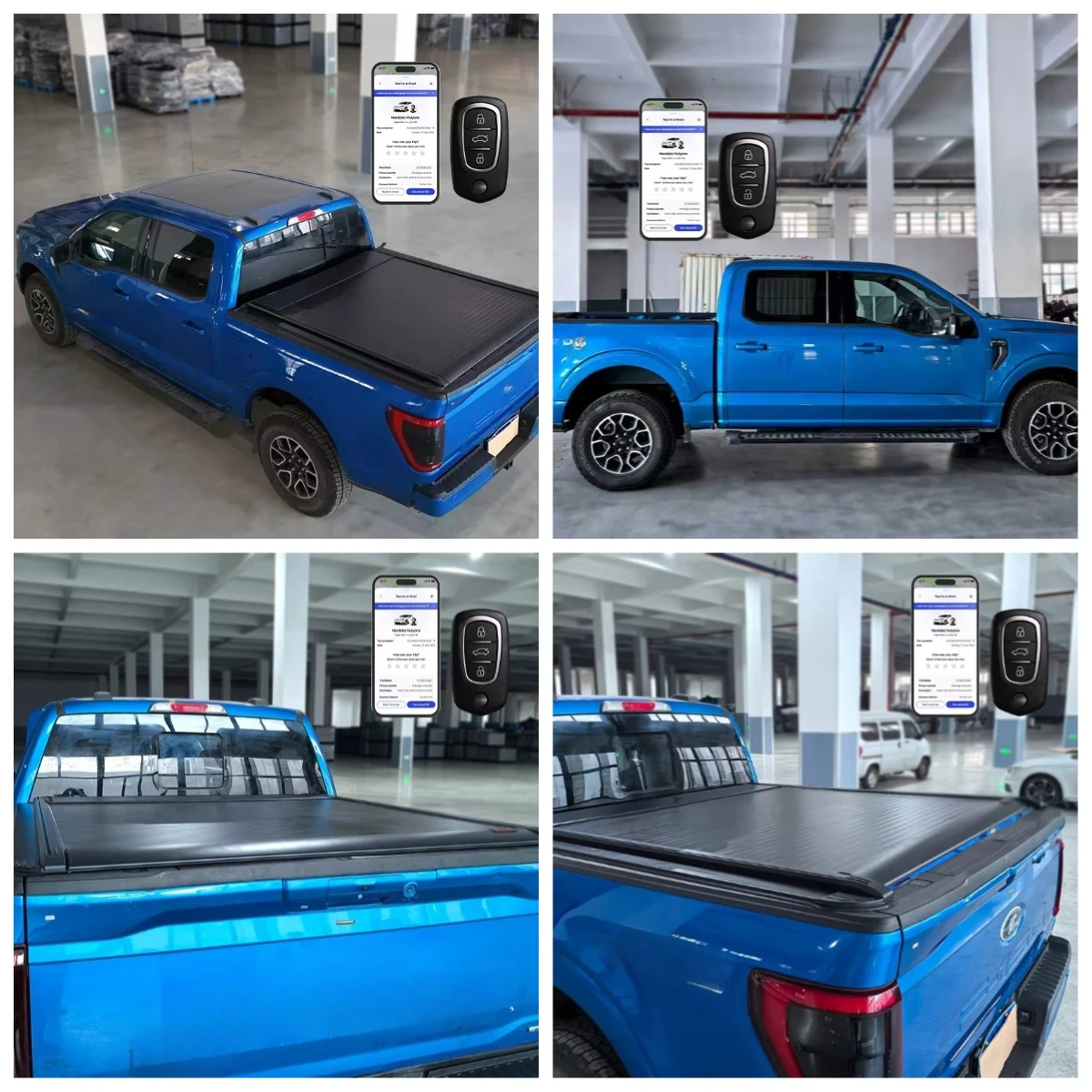 Electric Roll-up Retractable Tonneau Cover For F-150 F150 Ram 1500 Ram1500 Silverado Sierra Colorado Tacoma Tundra