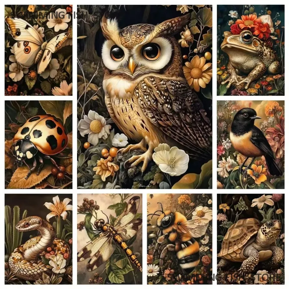 Animal Owl Butterfly Turtle 500/1000 PCS Jigsaw Puzzles Challenging Family Activity Games for Gameroom Bedroom Unique Gifts