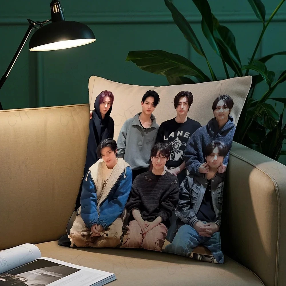 

Наволочка для подушки Boy team E-ENHYPEN, защита от пылевых клещей, невидимая молния, шелковистый короткий плюш, чехол для диванной подушки