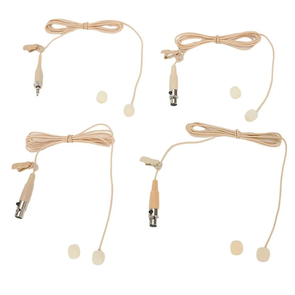 Beige Lavalier Lapel Clip Microphone 3.5mm 3-Pin 4-Pin XLR For Shure Wireless Lavalier Microphone    N E W