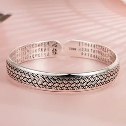 925 Sterling Silver Weave Open Black Bangle Women's Hand Bracelets Luxury Designer Jewelry Accessories Gifts