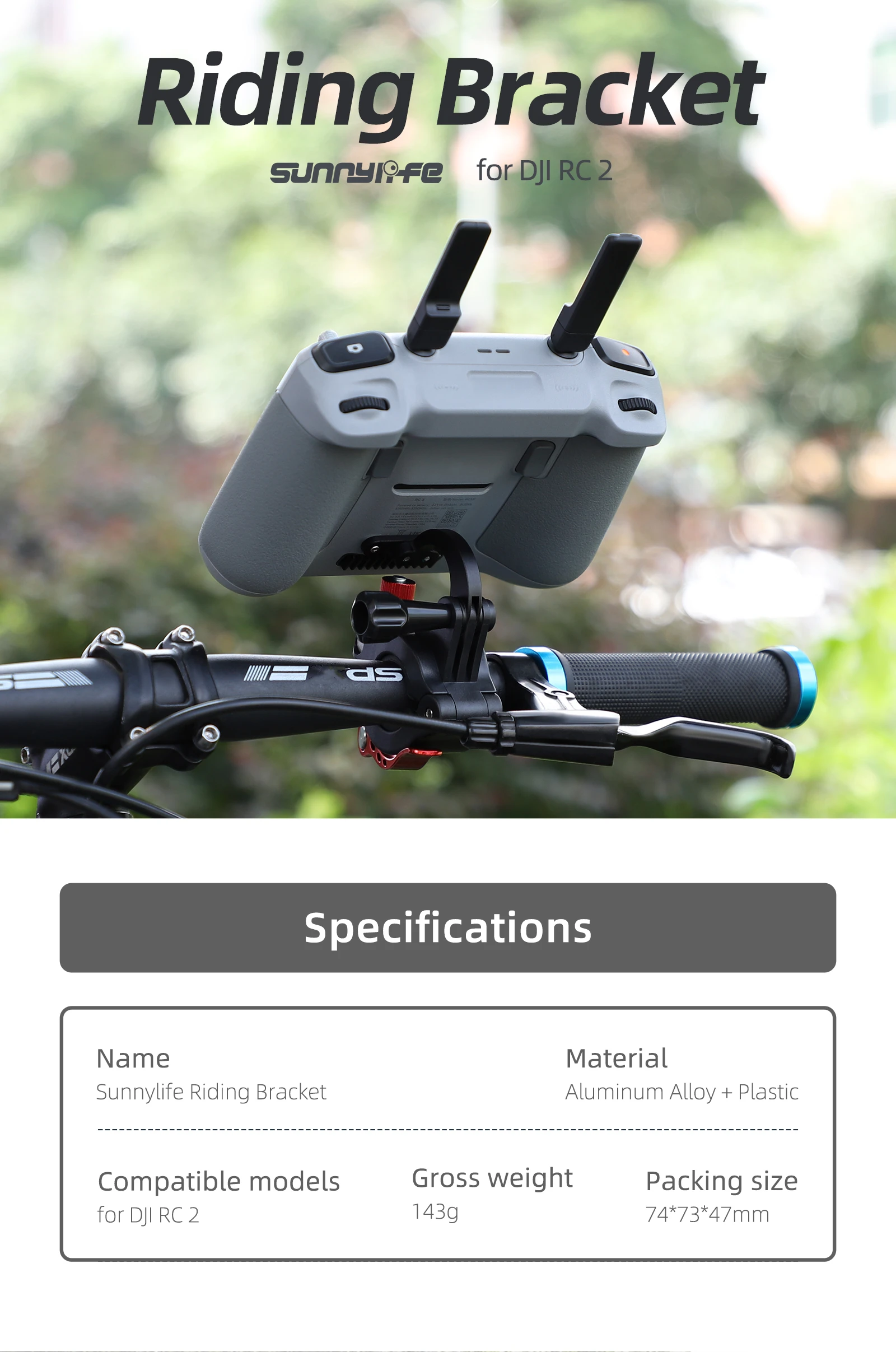 รีโมทคอนโทรลสำหรับ DJI AIR 3 RC 2ขาตั้งโทรศัพท์จักรยานสำหรับคลิปจักรยานกล้องเพื่อการกีฬา