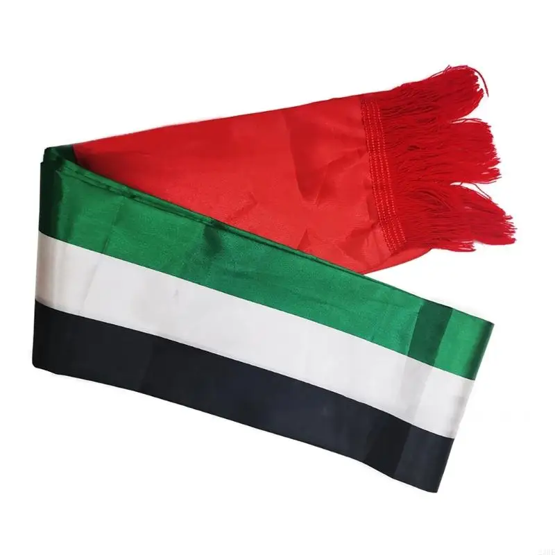 23GE Digital Print UAE Flags Scarf Long Sash Scarf Women Men Party Gathering Scarf